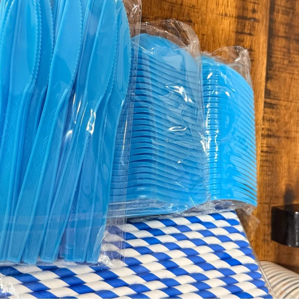 Space Adventure Disposable Tableware Set - Blue Serves 25